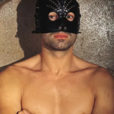 Leather Head Mask with Rivets