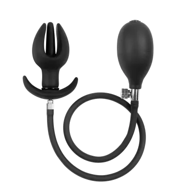 Leather Male Chastity Briefs with Inflatable Anal Plug