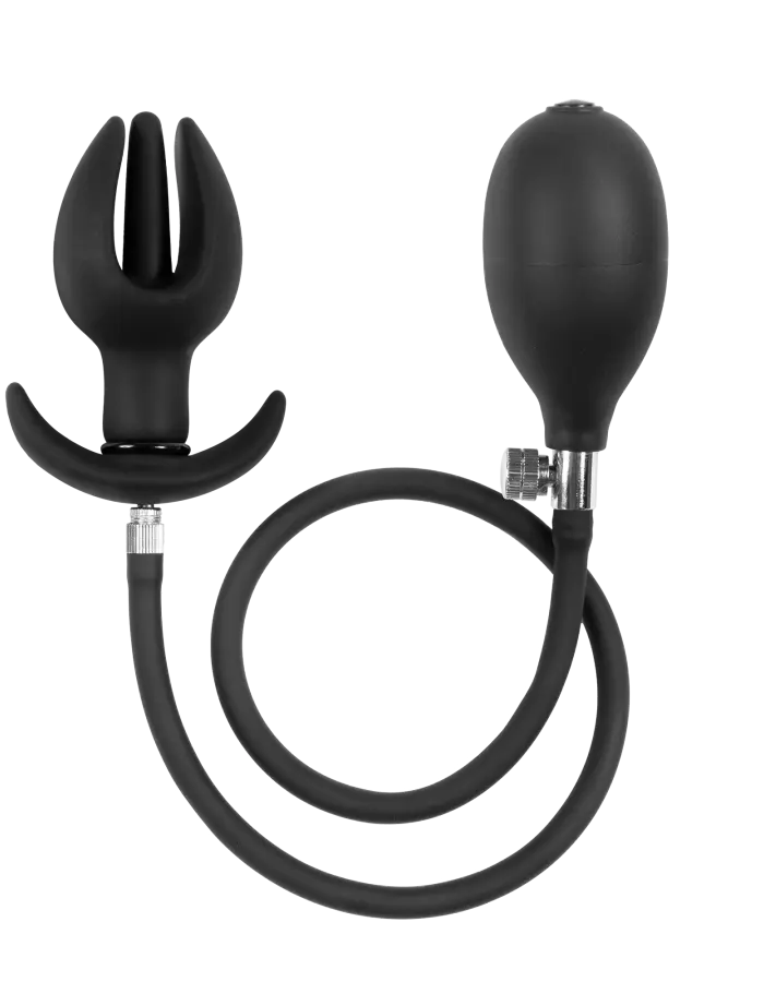Leather Male Chastity Briefs with Inflatable Anal Plug