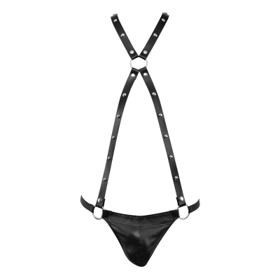 Leather Male G-String Body Harness