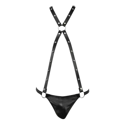 Leather Male G-String Body Harness