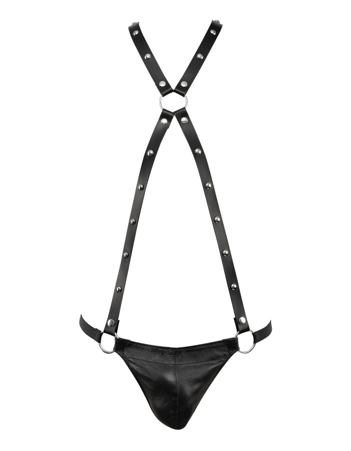 Leather Male G-String Body Harness