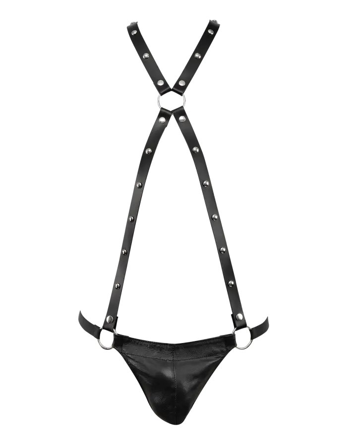 Leather Male G-String Body Harness