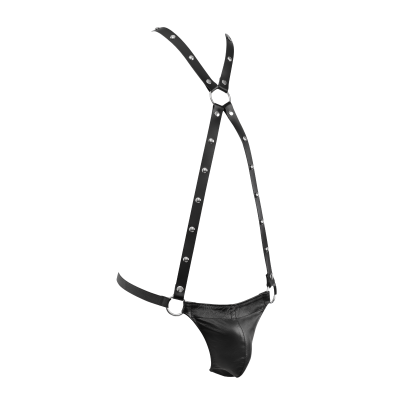 Leather Male G-String Body Harness