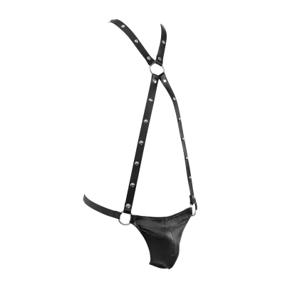 Leather Male G-String Body Harness