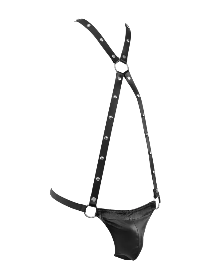 Leather Male G-String Body Harness