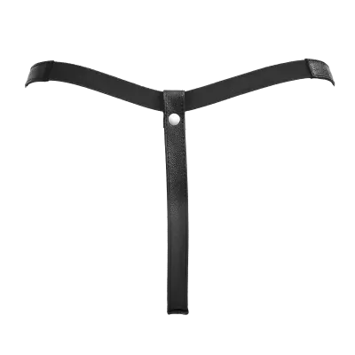 Leather Open Crotch G-String for Women