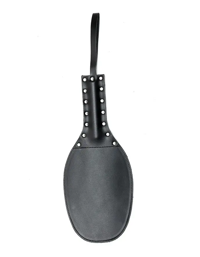 Leather Paddle Bondage Whip With Rivets