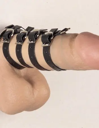 Leather Penis Buckle Straps With Metal Ring