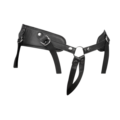 Harnais Strap-On de Luxe en Cuir avec Ceinture Rembourrée et Dos Ouvert