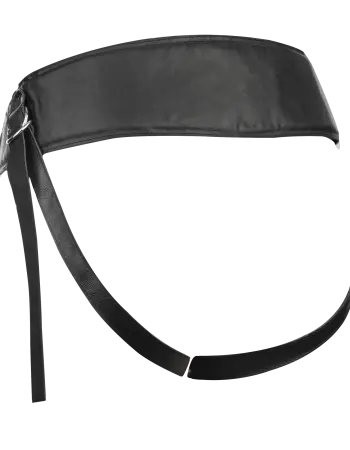 Luxury Leather Strap-On Harness with Padded Waist Belt and Open Back