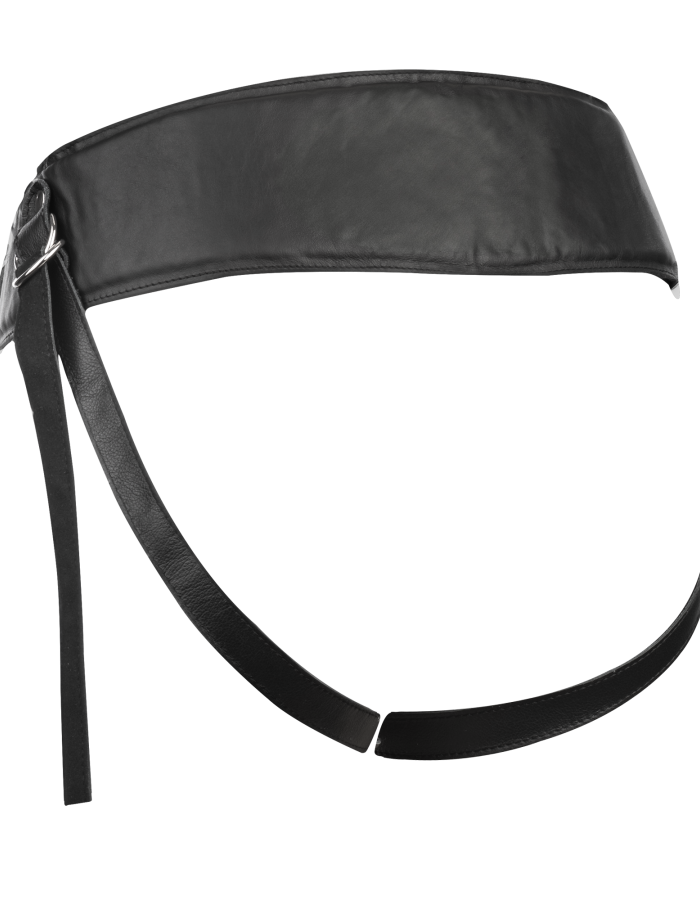 Harnais Strap-On de Luxe en Cuir avec Ceinture Rembourrée et Dos Ouvert