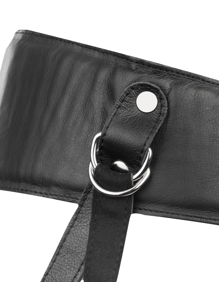Harnais Strap-On de Luxe en Cuir avec Ceinture Rembourrée et Dos Ouvert