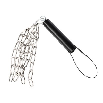 Leather Whip with Detachable Metal Chain