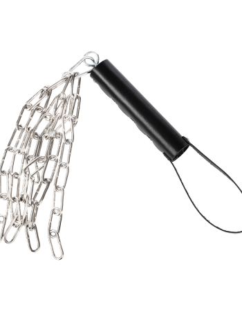Leather Whip with Detachable Metal Chain