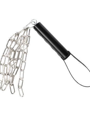 Leather Whip with Detachable Metal Chain