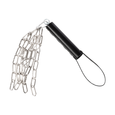 Leather Whip with Detachable Metal Chain