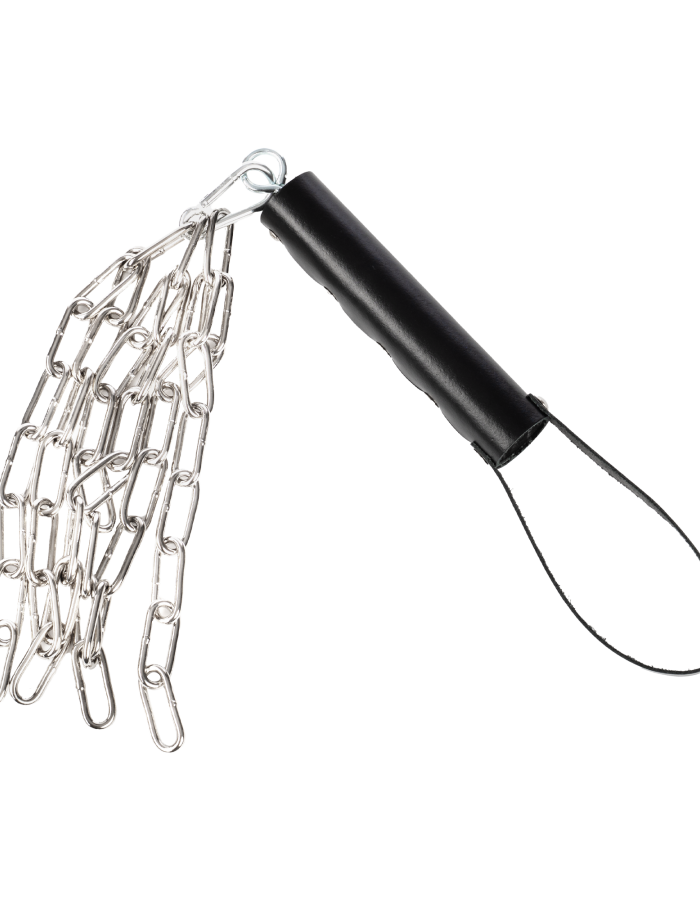 Leather Whip with Detachable Metal Chain