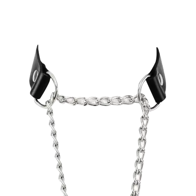 Leather & Chain Choke Collar with Padlock