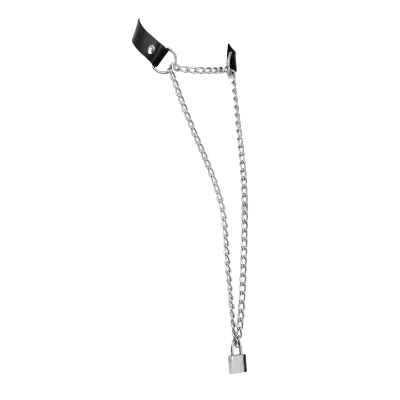 Leather & Chain Choke Collar with Padlock