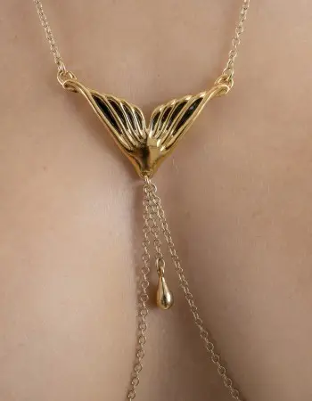 Little Mermaid - Gold Nymph Necklace with Nipple Rings