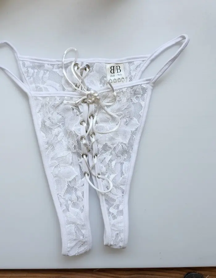 Love Enslaved - Crotchless Lace-Up Panty