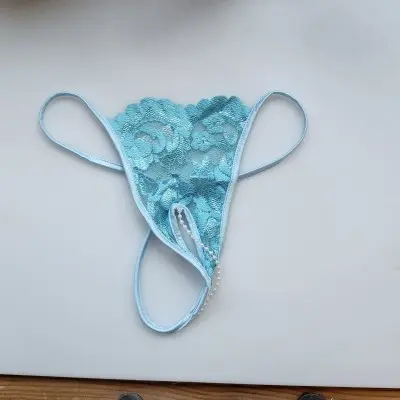 Love in Hiding - Crotchless G String Panty with Pearls