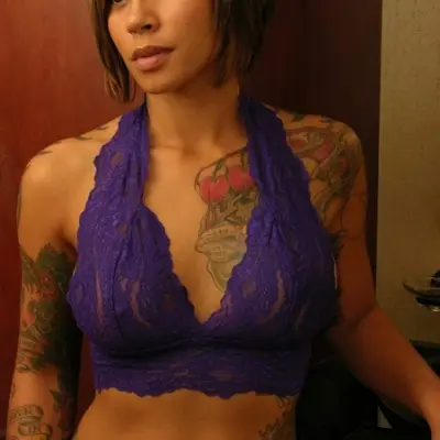 Love in the Morning - Narrow Stretch Lace Low Cut Halter Top