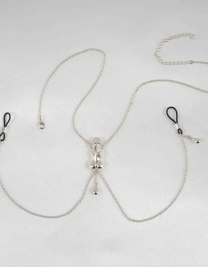 Lover - Penis Necklace with Nipple Rings