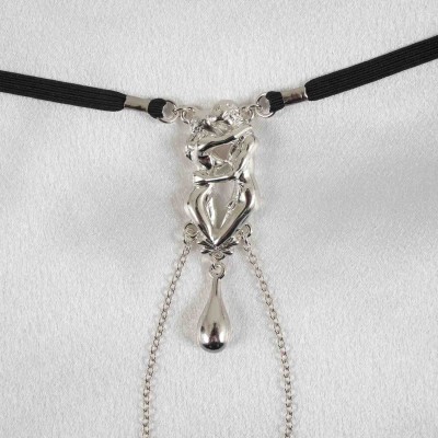 Amoureux - Bijoux Vagin en Argent avec Breloque Amoureux Nus