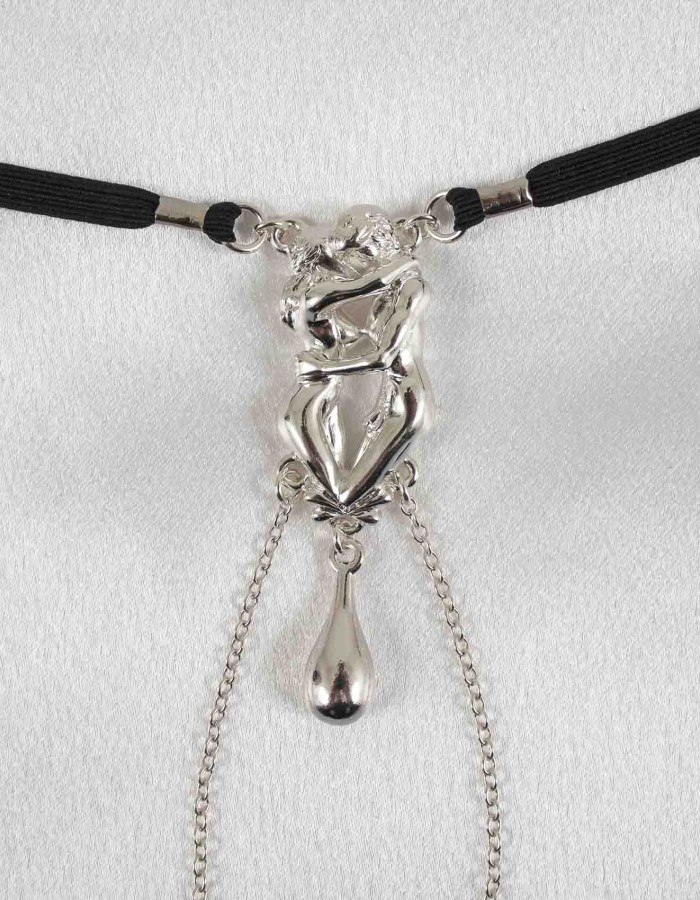 Amoureux - Bijoux Vagin en Argent avec Breloque Amoureux Nus