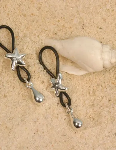 Lucky Star - Silver Starfish Nipple Rings