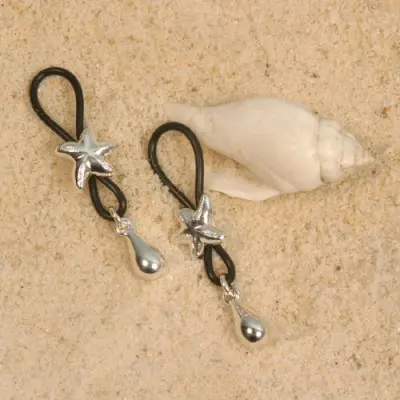 Lucky Star - Silver Starfish Nipple Rings