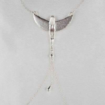 Luxor - Silver Breast and Nipple Necklace with Isis Charm