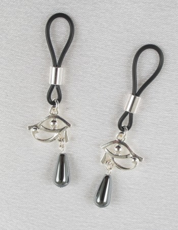 Maat - Silver Hieroglyphic Eye Non Piercing Nipple Jewelry