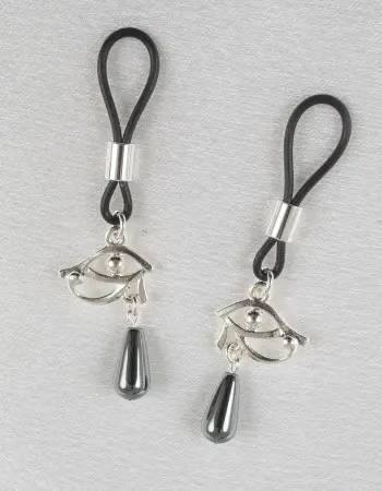 Maat - Silver Hieroglyphic Eye Non Piercing Nipple Jewelry