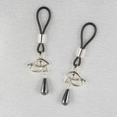 Maat - Silver Hieroglyphic Eye Non Piercing Nipple Jewelry
