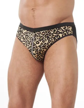 Manimal - Leopard Brief With Zipper