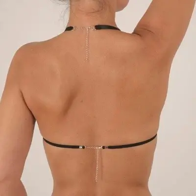 Marie Alexandrine - Open Cup Bra in Silver with Crest and Hematite Droplet