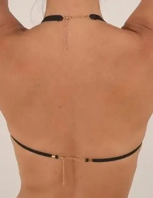 Mayerling - Open Cup Bra in Gold with Crest and Hematite Droplet