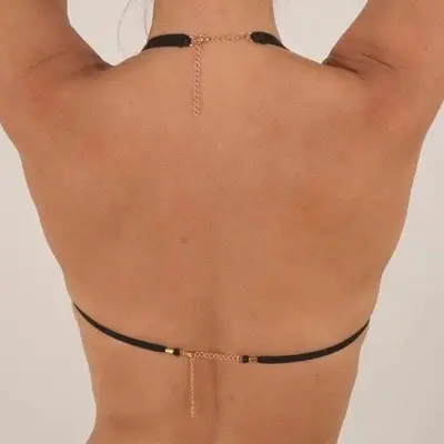 Mayerling - Open Cup Bra in Gold with Crest and Hematite Droplet