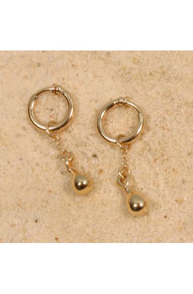 Mazu - Gold Non-Piercing Labia Rings with Pendant - Pair