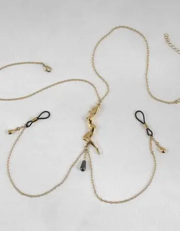 Me! - Gold Necklace with Lovely Nude and Nipple Rings