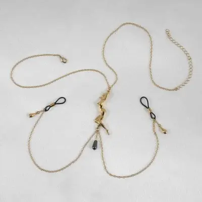 Me! - Gold Necklace with Lovely Nude and Nipple Rings