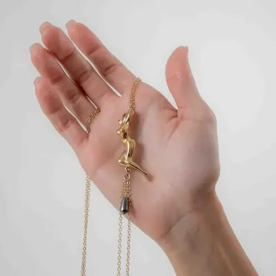 Me! - Gold Necklace with Lovely Nude and Nipple Rings
