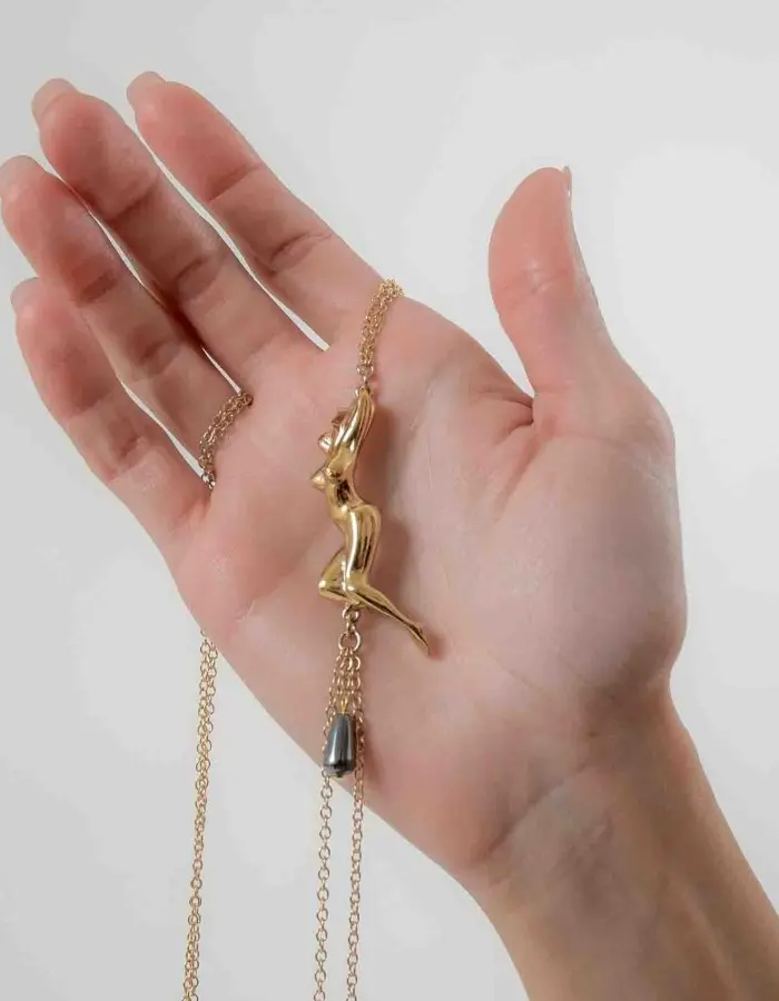 Me! - Gold Necklace with Lovely Nude and Nipple Rings