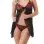 Mélisande - Black/Red Baby Doll & Briefs