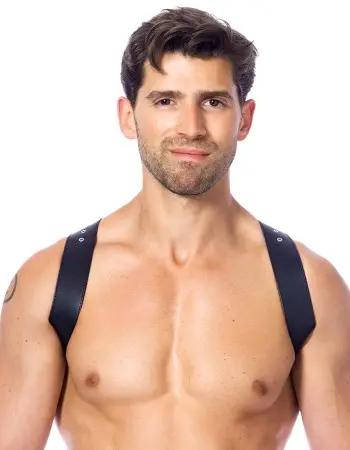 Men's Leather Body Harness With Criss Cross Back