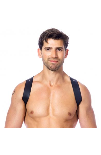 Men's Leather Body Harness With Criss Cross Back