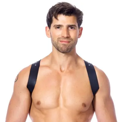 Men's Leather Body Harness With Criss Cross Back